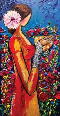 Shazly Khan, Sunshine, 18 x 36 Inch, Acrylic on Canvas, Figurative Paintings, AC-SZK-168